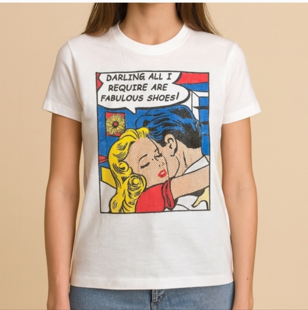 Graphic Comic Print T-Shirt - White